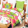 Furnorama Rhythm of Colors - 100 Percent Cotton  3 Pieces Mini Comforter Cover & Duvet Cover Set  Full Size - Green FU384882